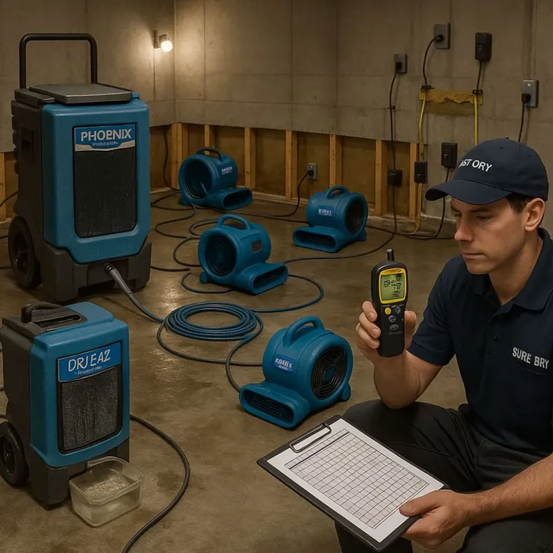 Structural Drying and Dehumidification process in Northfield, VT